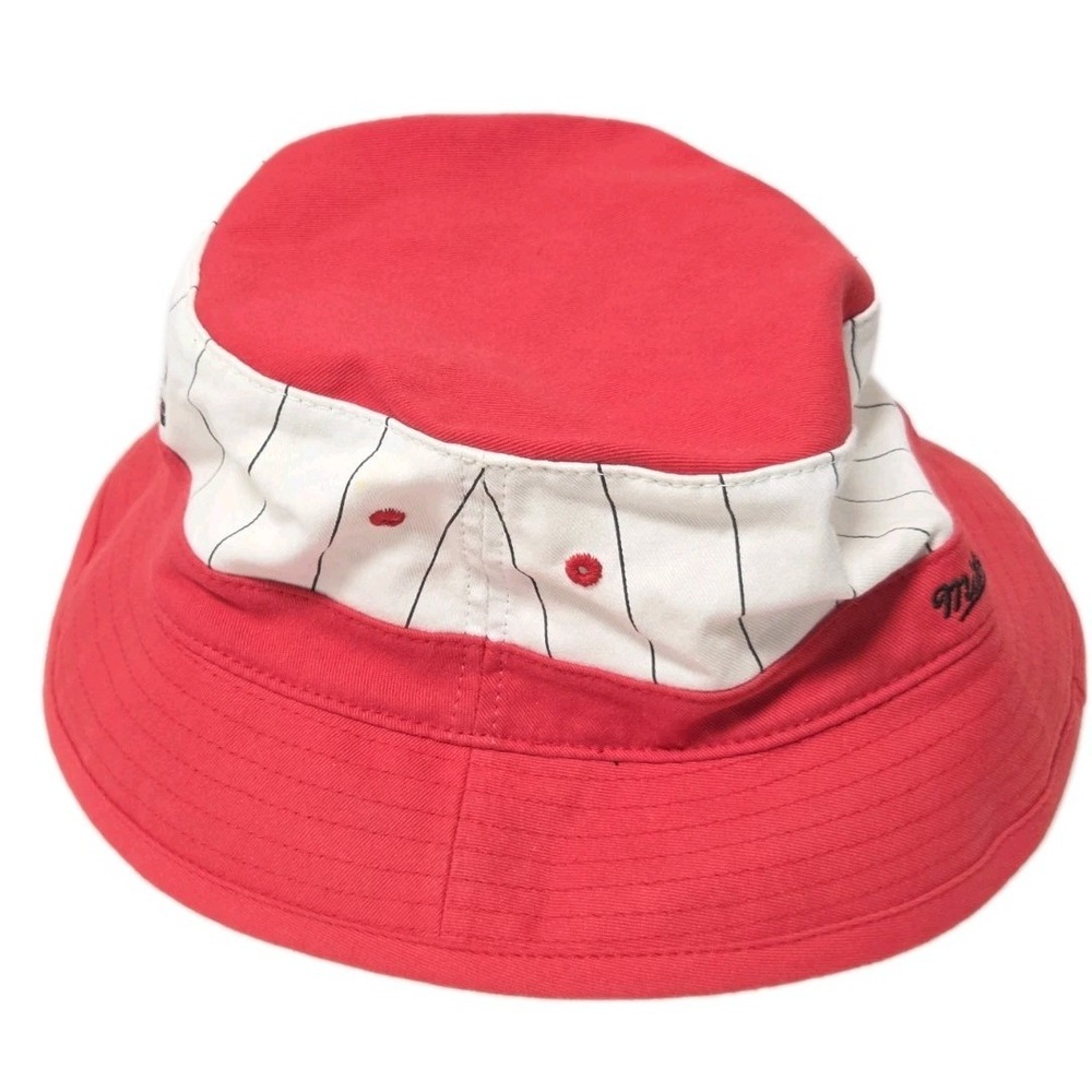 Vintage 90s Chicago Bulls NBA Bucket Hat Mitchell & Ness Pinstripe Adult L/XL - Picture 5 of 11